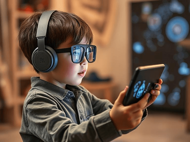 Kid using augmented reality